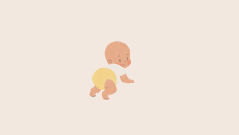 おむつ姿の赤ちゃん
